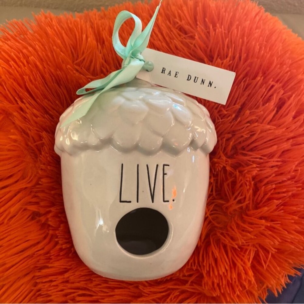 Rae Dunn "LIVE”  Acorn Crown Birdhouse
